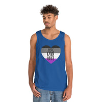 Thumbnail for Asexual Pride Flag Heavy Cotton Tank Top Unisex Size - Free Dad Hugs Printify