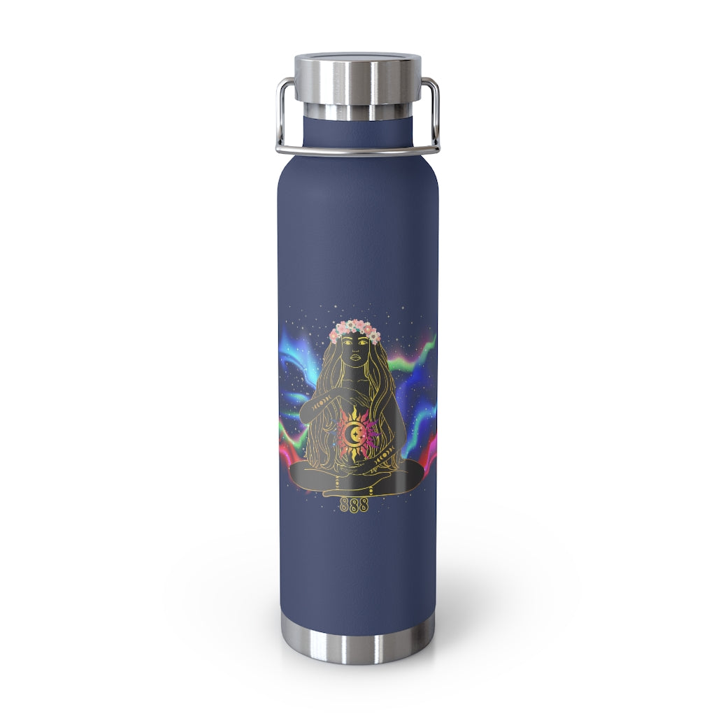 Yoga Spiritual Meditation Copper Vacuum Insulated Bottle 22oz  –  Balance 888 Angel Number Printify