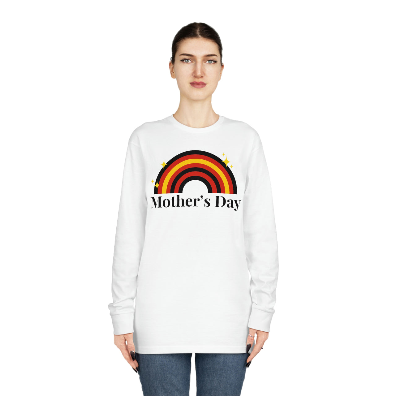Rubber Flag Long Sleeve Crewneck Tee - Mothers Day Printify