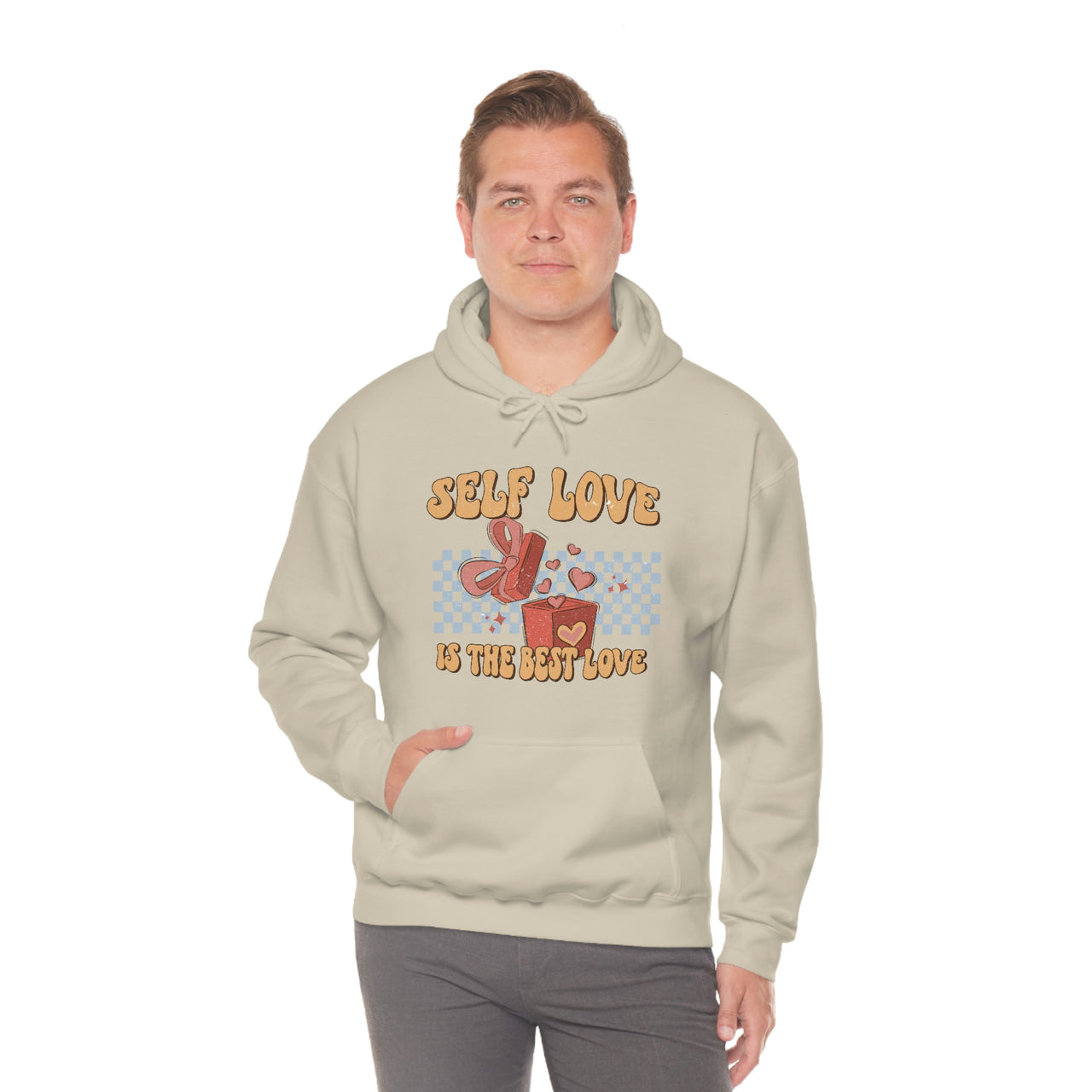 Straight Flag LGBTQ Affirmation Hoodie Unisex Size  - Self Love Is The Best Love Printify