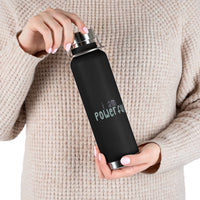 Thumbnail for Affirmation Feminist pro choice Copper Vacuum insulated bottle 22oz -  I am powerful black with green Printify