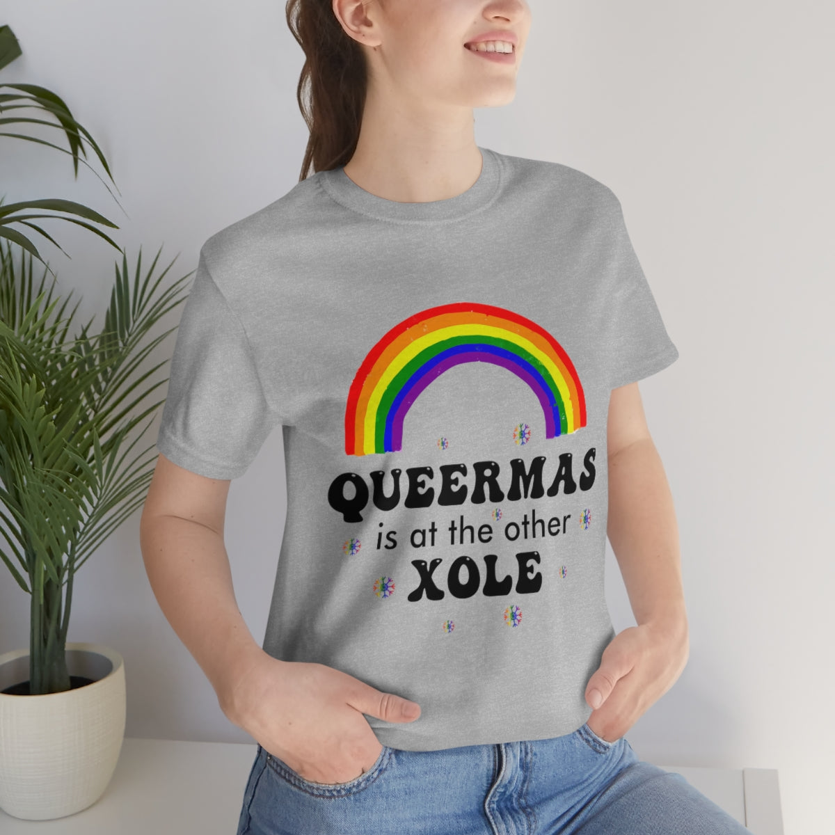 Classic Unisex Christmas LGBTQ T-Shirt - Queermas Is At The Other Xole Printify