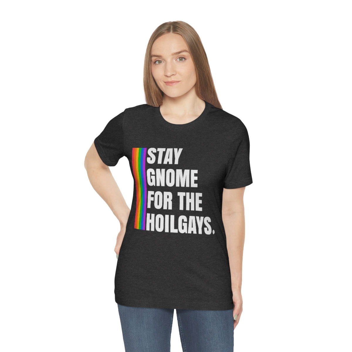 Classic Unisex Christmas LGBTQ T-Shirt - Staying Gnome For The Holigays Printify