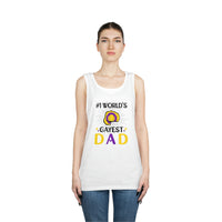 Thumbnail for Intersexual Pride Flag Heavy Cotton Tank Top Unisex Size - #1 World's Gayest Dad Printify