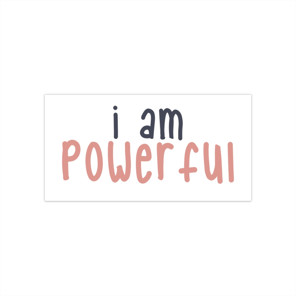 IAC  Home & Livings-Magnet & Stickers /Bumper Stickers/I am powerful (black with pink) Printify