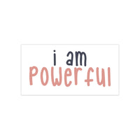 Thumbnail for IAC  Home & Livings-Magnet & Stickers /Bumper Stickers/I am powerful (black with pink) Printify