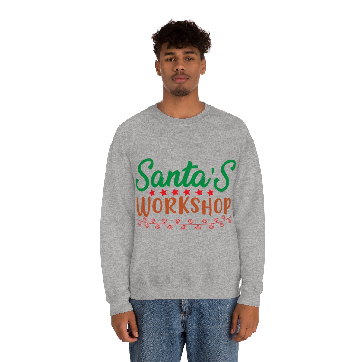 Merry Christmas Unisex Sweatshirts , Sweatshirt , Women Sweatshirt , Men Sweatshirt ,Crewneck Sweatshirt, Santa's Workshop Printify