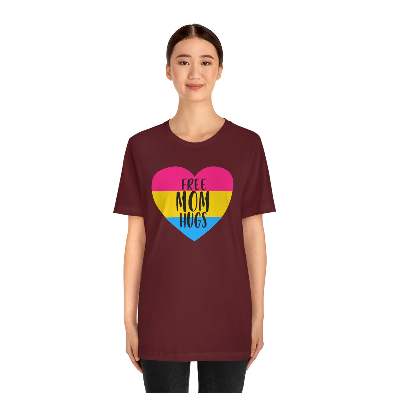 Pansexual Pride Flag Mother's Day Unisex Short Sleeve Tee - Free Mom Hugs SHAVA CO