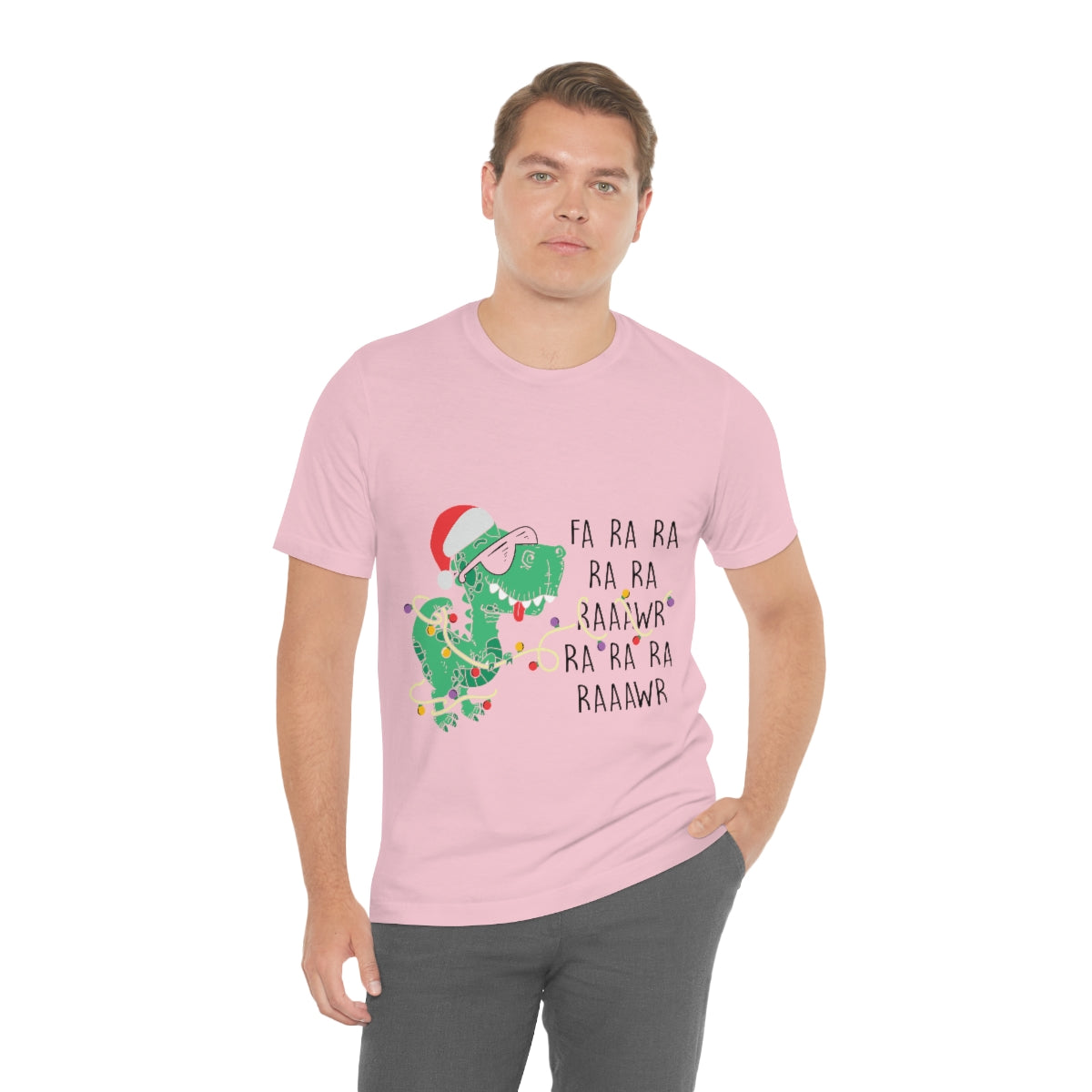 Classic Unisex Christmas T-shirt - Dinosour Christmas Printify