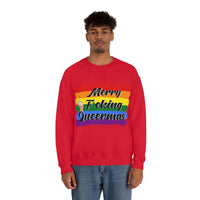Thumbnail for Unisex Christmas LGBTQ Heavy Blend Crewneck Sweatshirt - Merry F*cking Queermas Printify