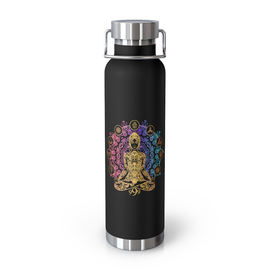 Yoga Spiritual Meditation Copper Vacuum Insulated Bottle 22oz – Release 999 Angel Number Printify