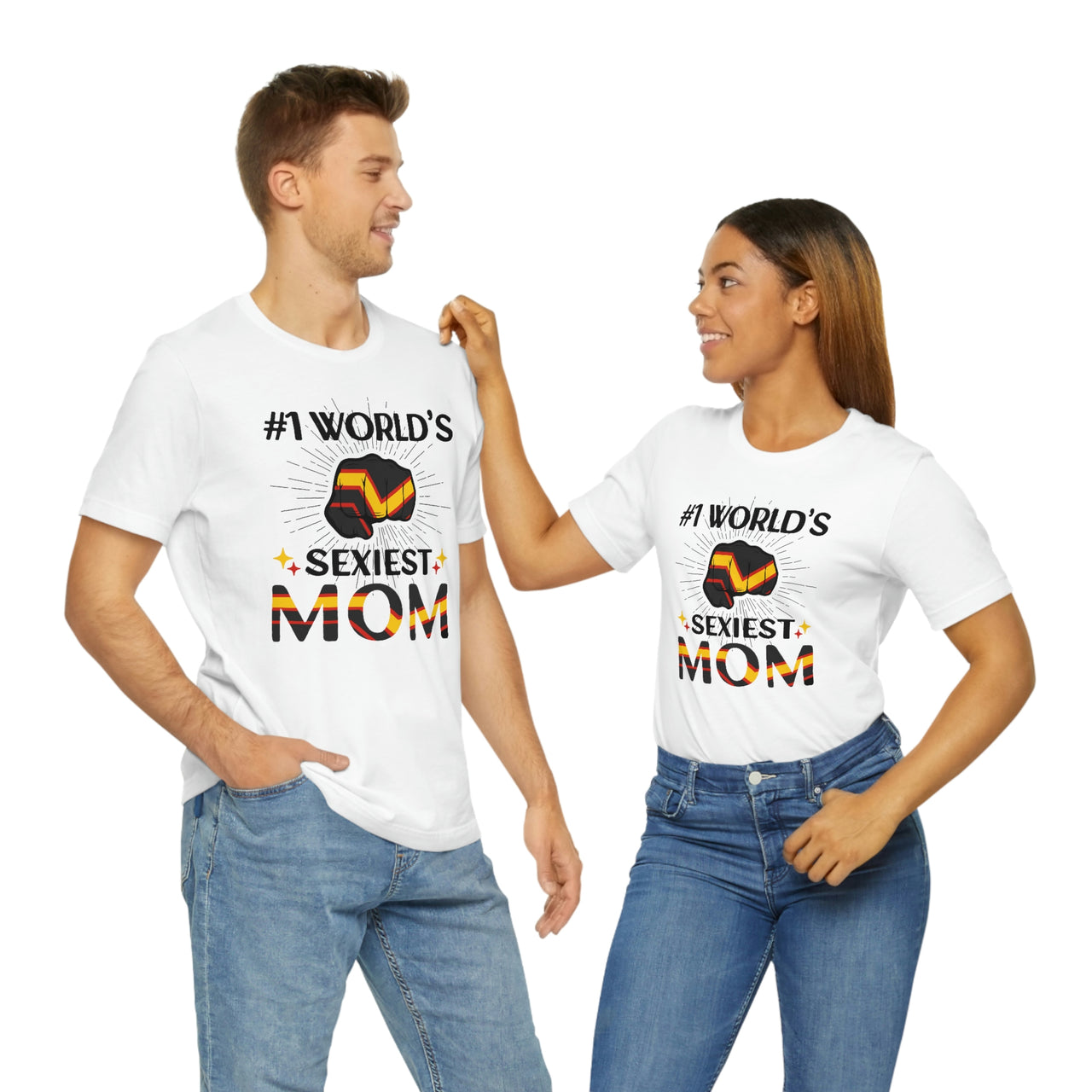 Rubber Pride Flag Mother's Day Unisex Short Sleeve Tee - #1 World's Sexiest Mom Printify