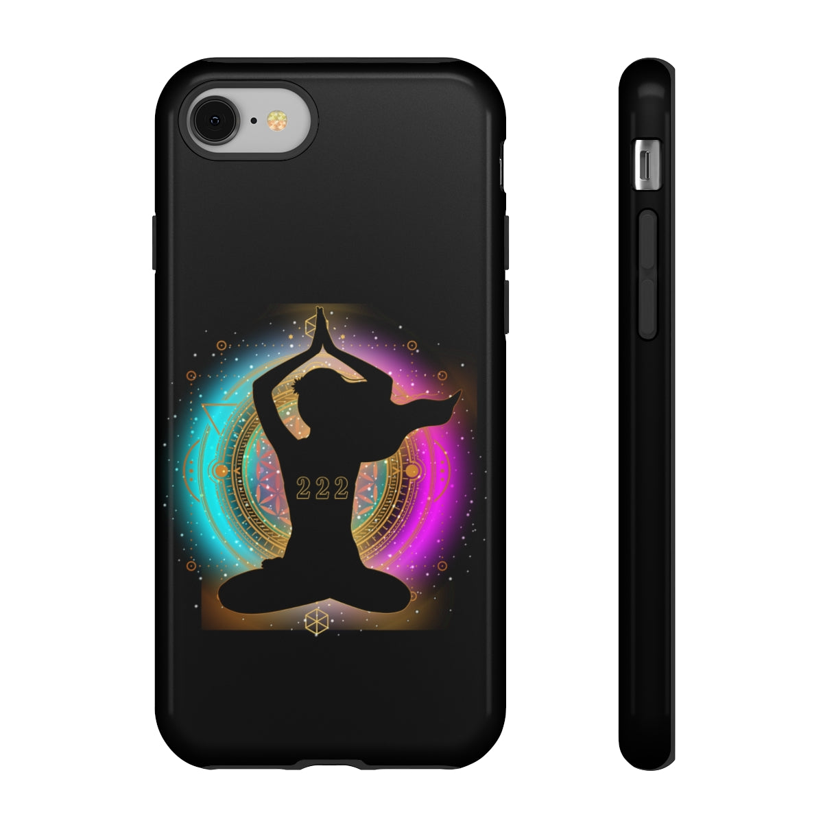 Yoga Spiritual Meditation Phone Cases – Alignment 222 Angel Number Printify