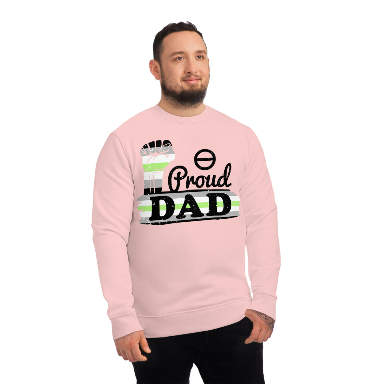 Agender Pride Flag Sweatshirt Unisex Size - Proud Dad Printify