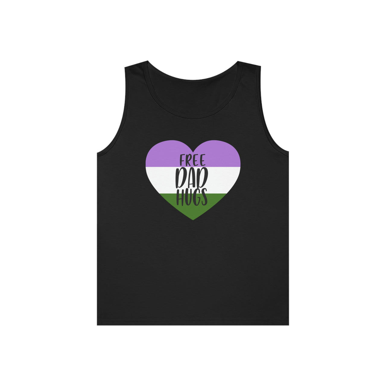 Genderqueer Pride Flag Heavy Cotton Tank Top Unisex Size - Free Dad Hugs Printify