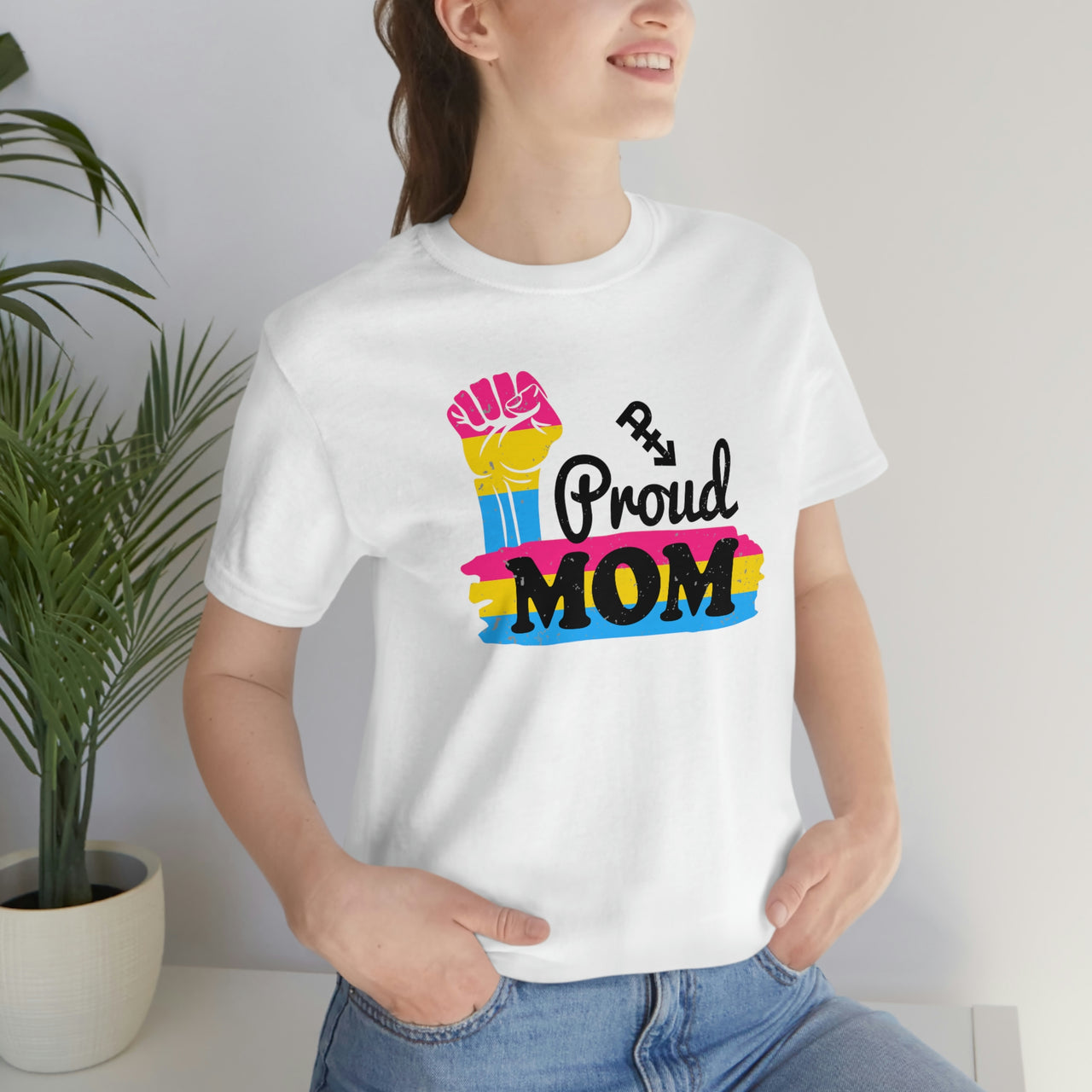 Pansexual Pride Flag Mother's Day Unisex Short Sleeve Tee - Proud Mom SHAVA CO