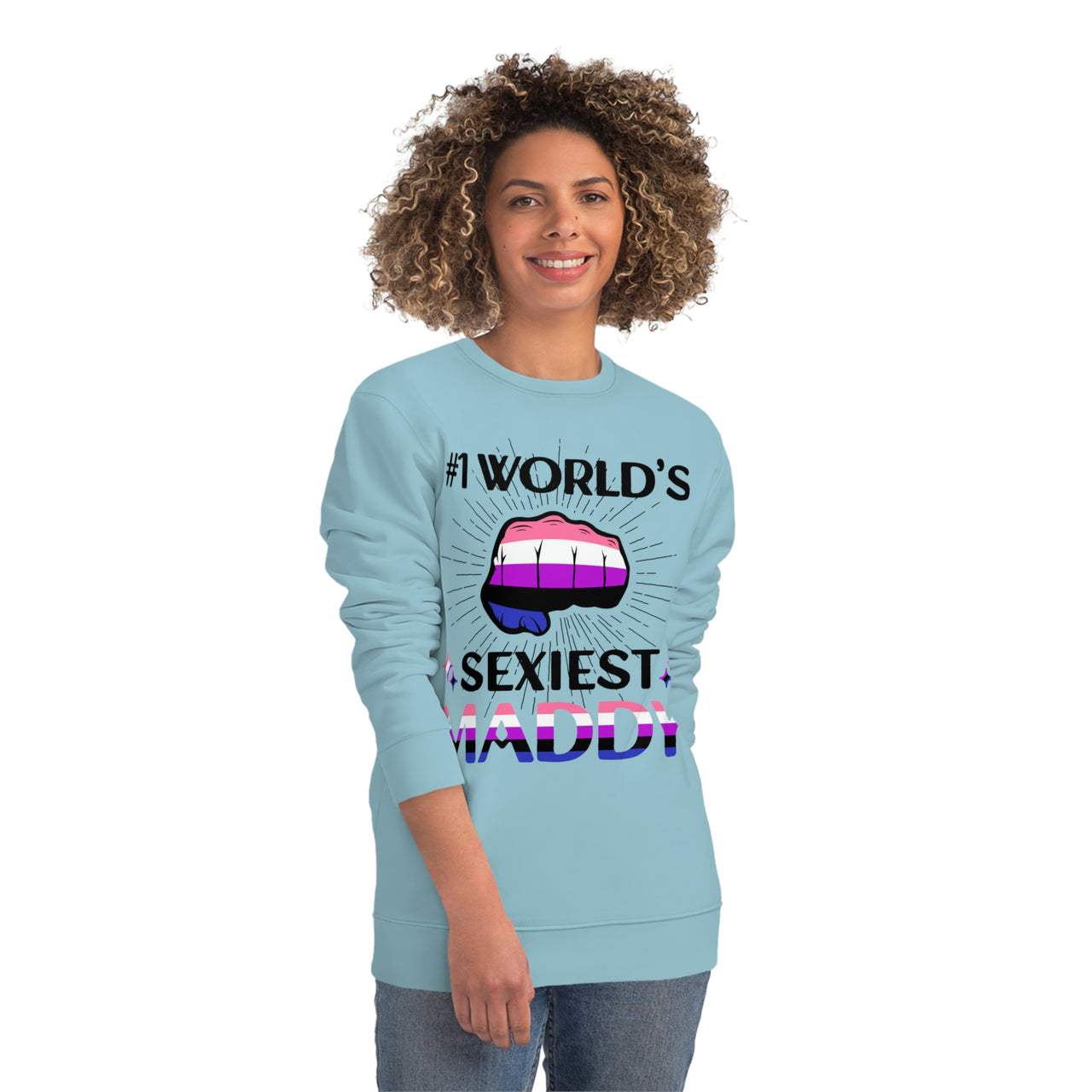 Genderfluid Pride Flag Sweatshirt Unisex Size - #1 World's Sexiest Maddy Printify