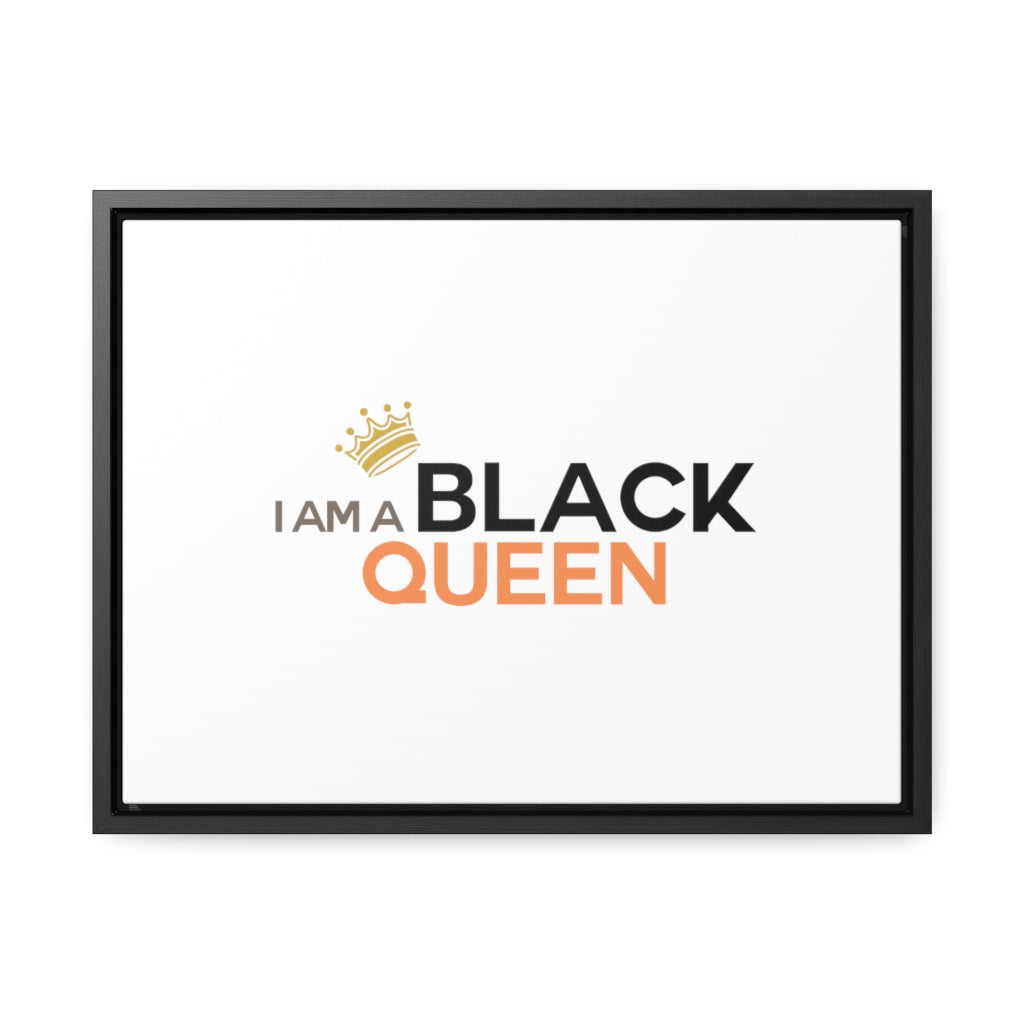 Affirmation Feminist Pro Choice Canvas Print With Horizontal Frame - I Am A Black Queen Printify