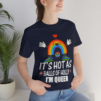 Thumbnail for Classic Unisex Christmas LGBTQ T-Shirt - It’s Hot As Balls Of Holly I’m Queer Printify