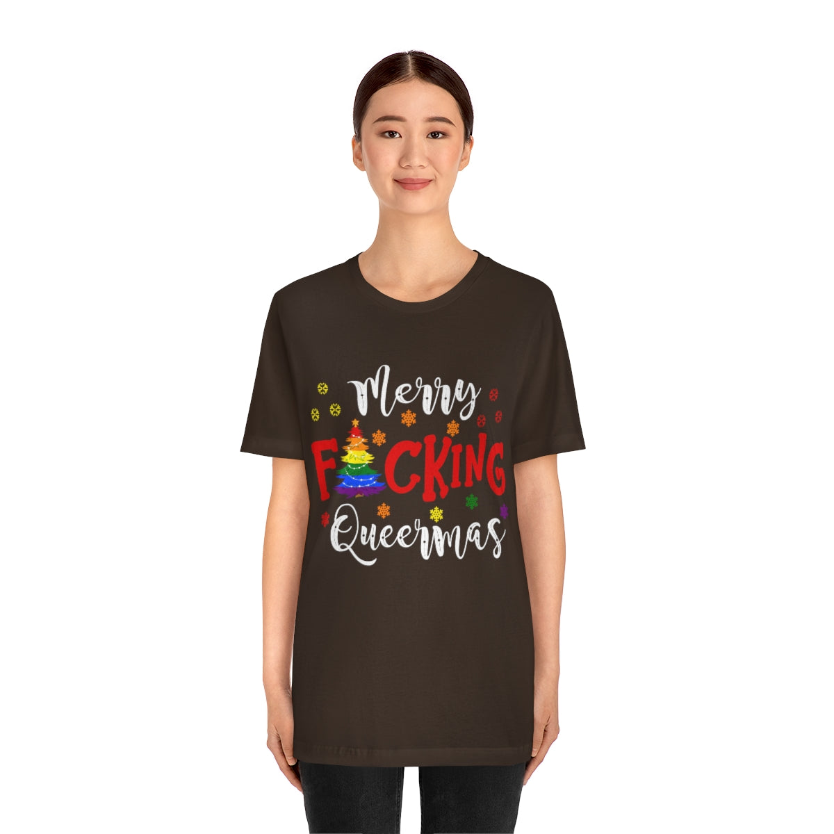 Classic Unisex Christmas LGBTQ T-Shirt - Merry F*cking Queermas Printify