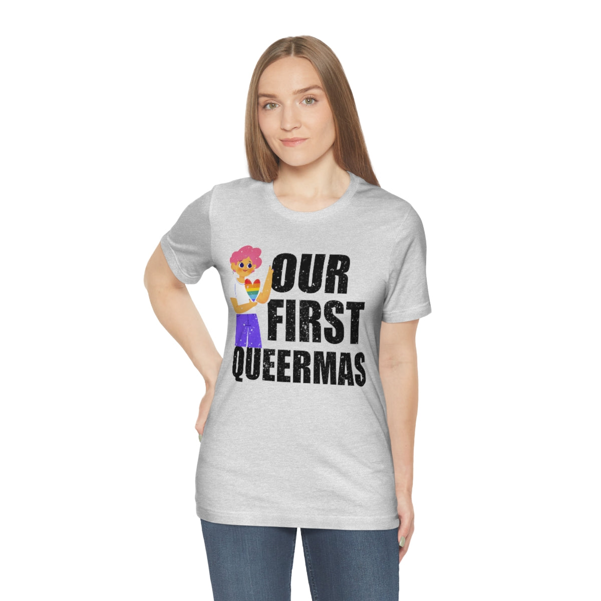 Classic Unisex Christmas LGBTQ T-Shirt - Our First Queermas Printify