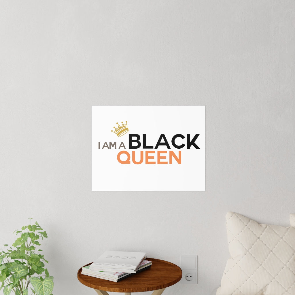 Affirmation Feminist Pro Choice Wall Decals - I Am Black Queen (centered) Printify