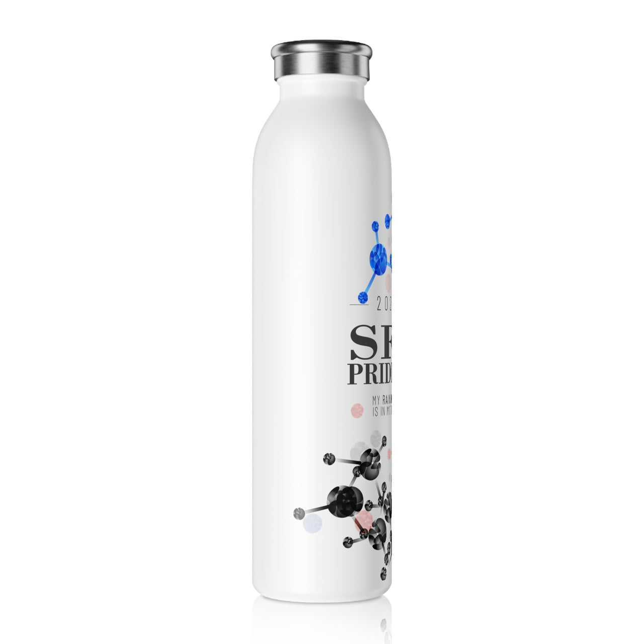 Polyamory Flag Slim Water Bottle San Francisco Pride - My Rainbow is In My DNA SHAVA CO