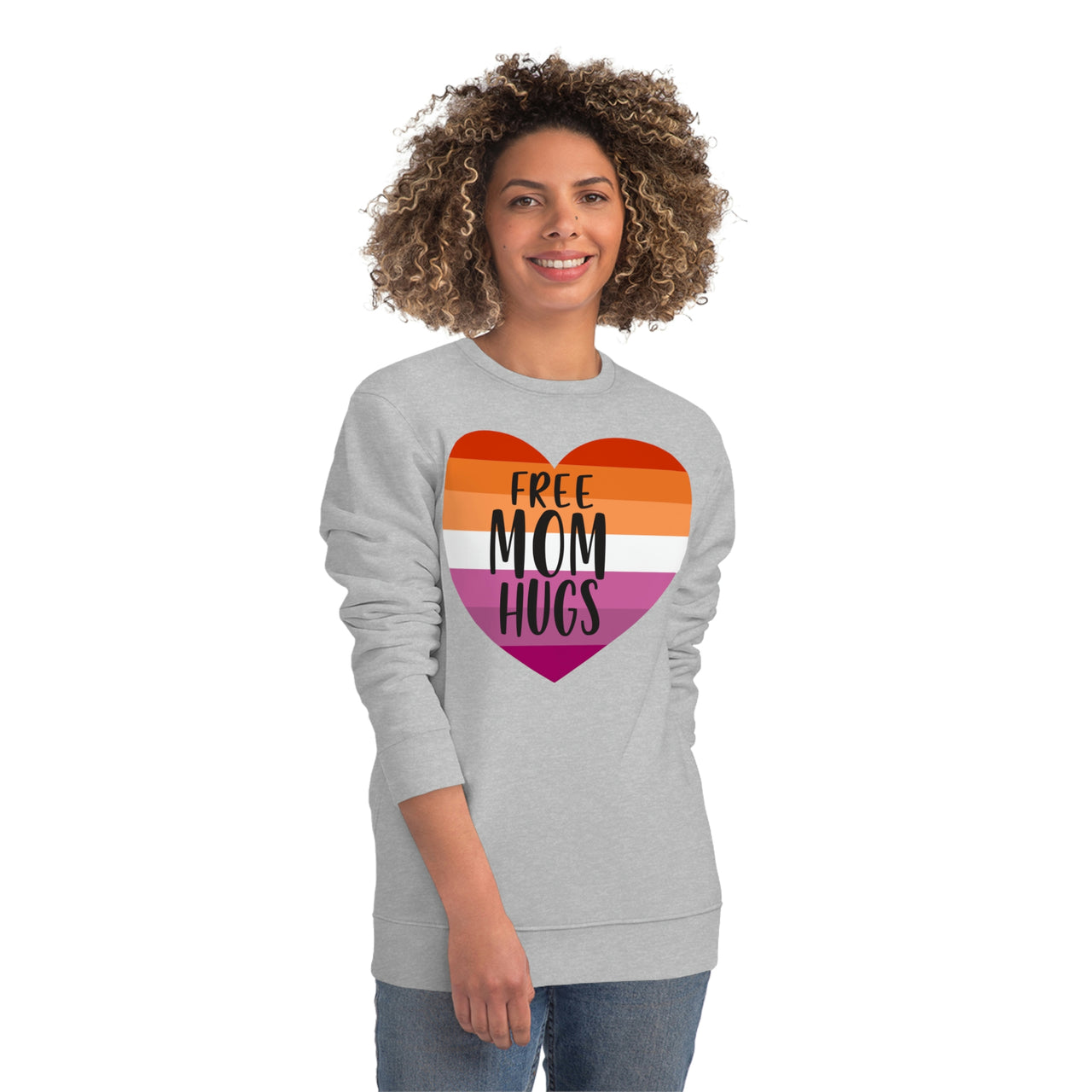 Lesbian Pride Flag Sweatshirt Unisex Size - Free Mom Hugs Printify
