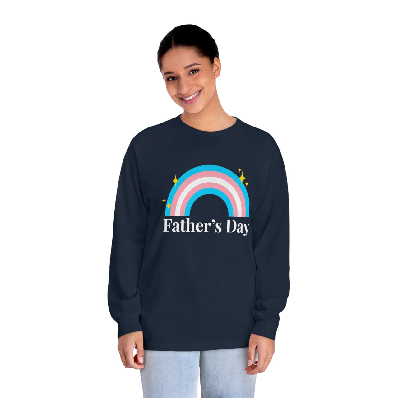 Transgender Pride Flag Unisex Classic Long Sleeve Shirt - Father's Day Printify