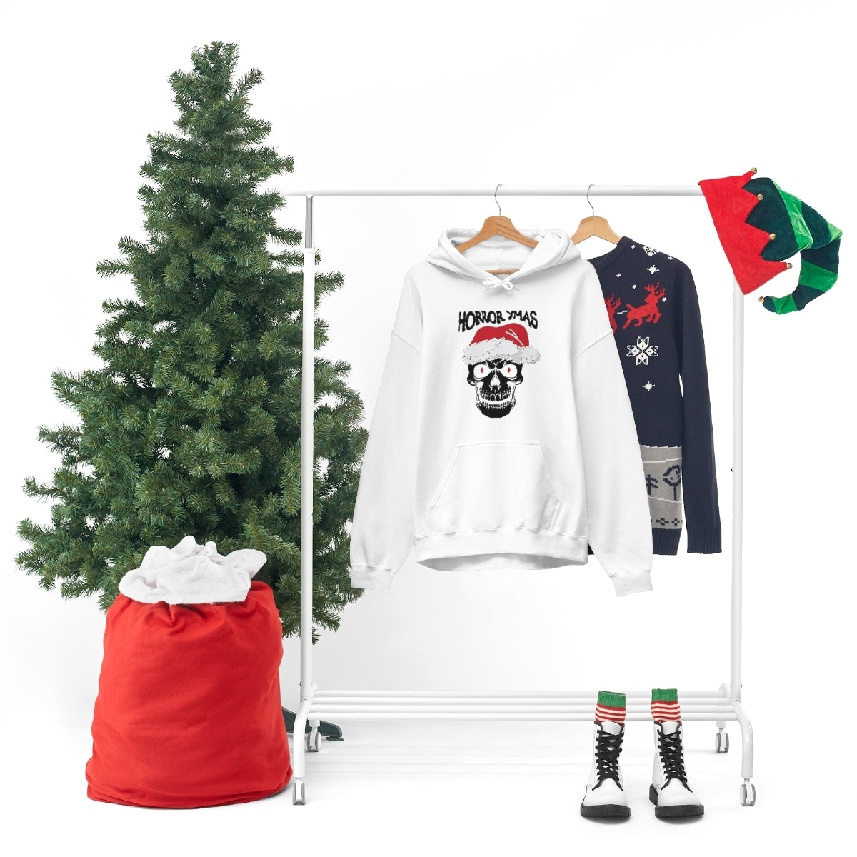 Merry Christmas Hoodie Unisex Custom Hoodie , Hooded Sweatshirt , Horror Xmas Printify