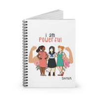 Thumbnail for Affirmation Feminist Pro Choice Ruled Line Spiral Notebook - I Am Powerful (Little Girls) Printify