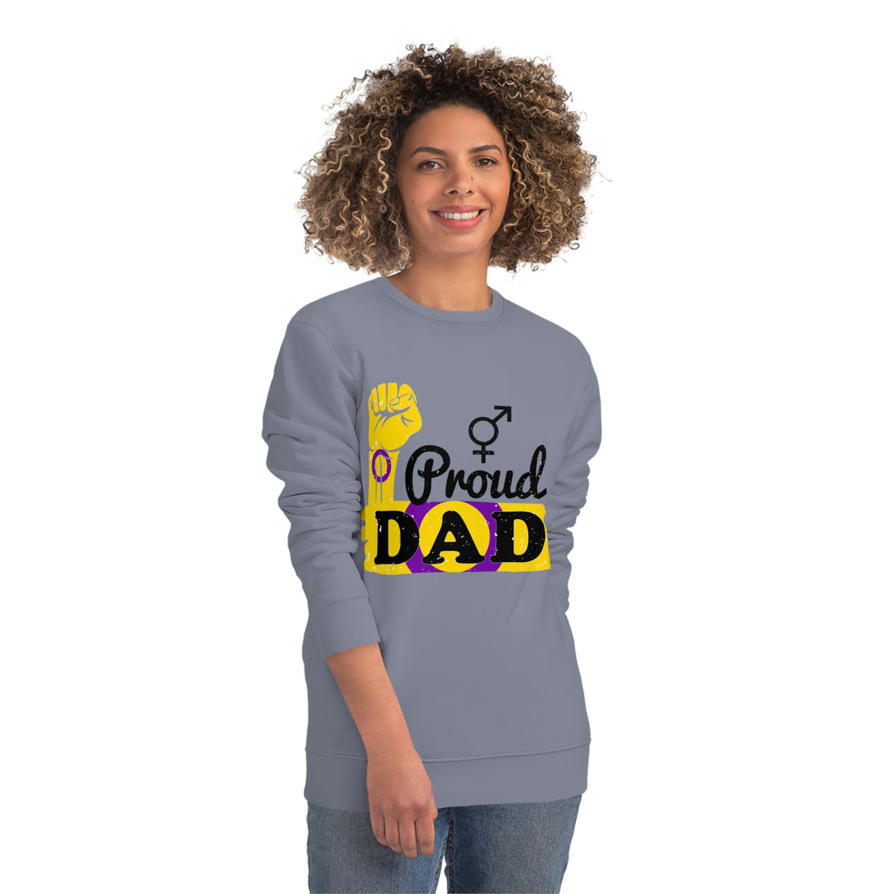 Intersexual Pride Flag Sweatshirt Unisex Size - Proud Dad Printify