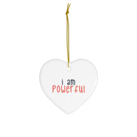 Thumbnail for Affirmation Feminist Pro Choice Ceramic Ornament , 4 Shapes - I Am Powerful (Coral) Printify