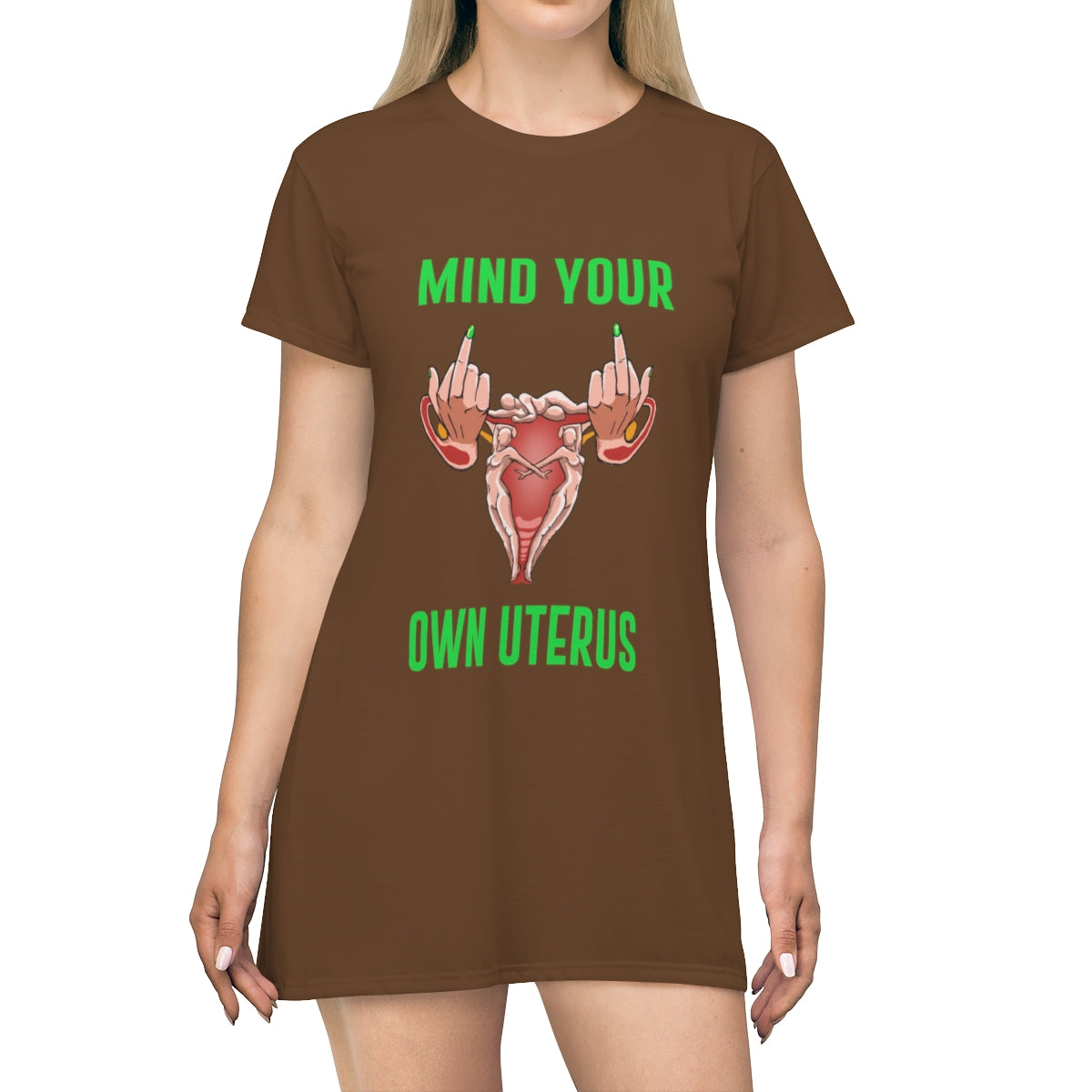 Affirmation Feminist Pro Choice T-Shirt Women’s Size - Mind Your Own Uterus Printify
