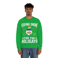 Thumbnail for Unisex Christmas LGBTQ Heavy Blend Crewneck Sweatshirt - Staying Gnome For The Holigays Printify