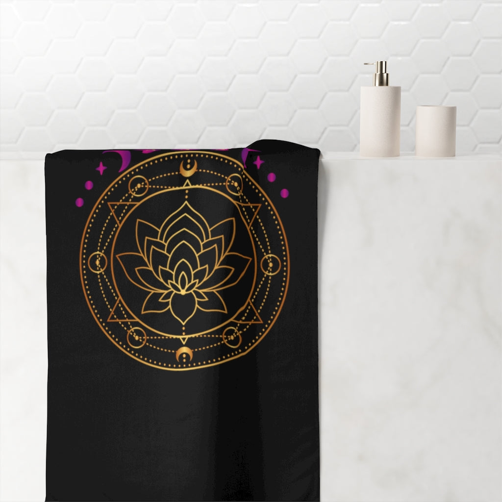Yoga Spiritual Meditation Shower Premium Towel - Support 333Angel Number Printify
