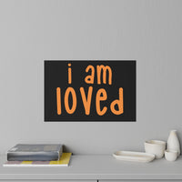 Thumbnail for Affirmation Feminist Pro Choice Wall Decals - I Am Loved (orange/black background) Printify