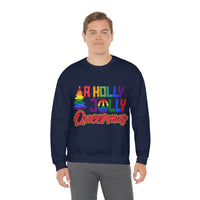 Thumbnail for Unisex Christmas LGBTQ Heavy Blend Crewneck Sweatshirt - A Holly Jolly Queermas Printify