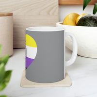 Thumbnail for Non Binary Flag Ceramic Mug  - Free Mom Hugs Printify