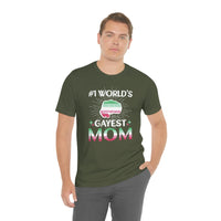 Thumbnail for Abrosexual Pride Flag Mother's Day Unisex Short Sleeve Tee - #1 World's Gayest Mom SHAVA CO