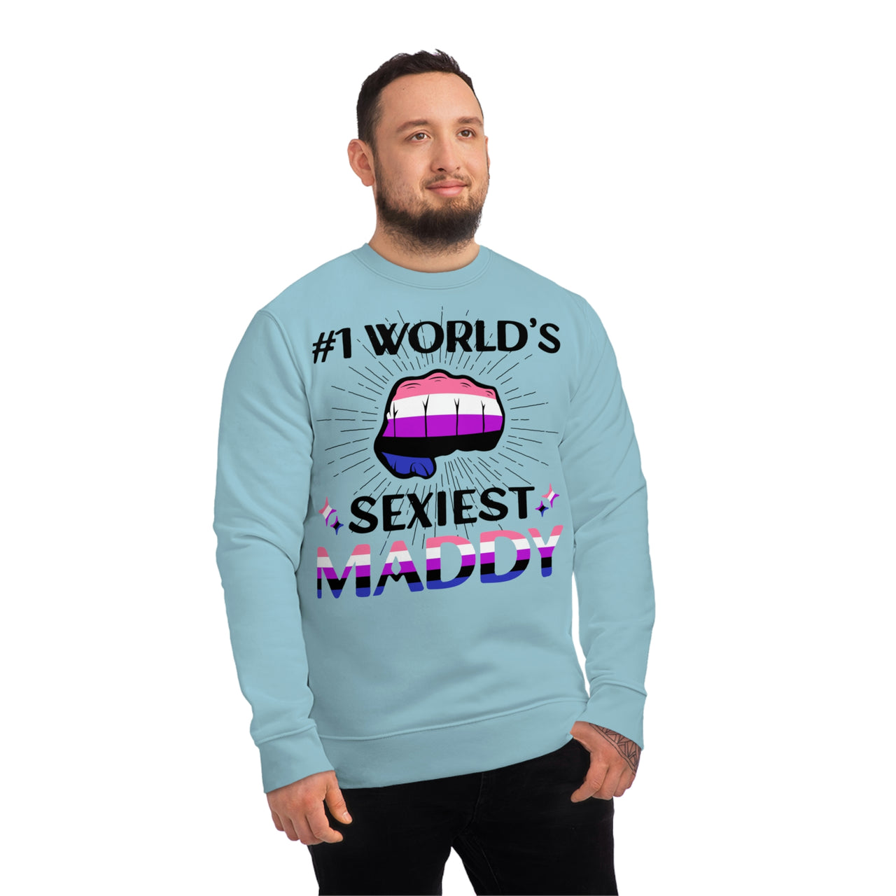 Genderfluid Pride Flag Sweatshirt Unisex Size - #1 World's Sexiest Maddy Printify