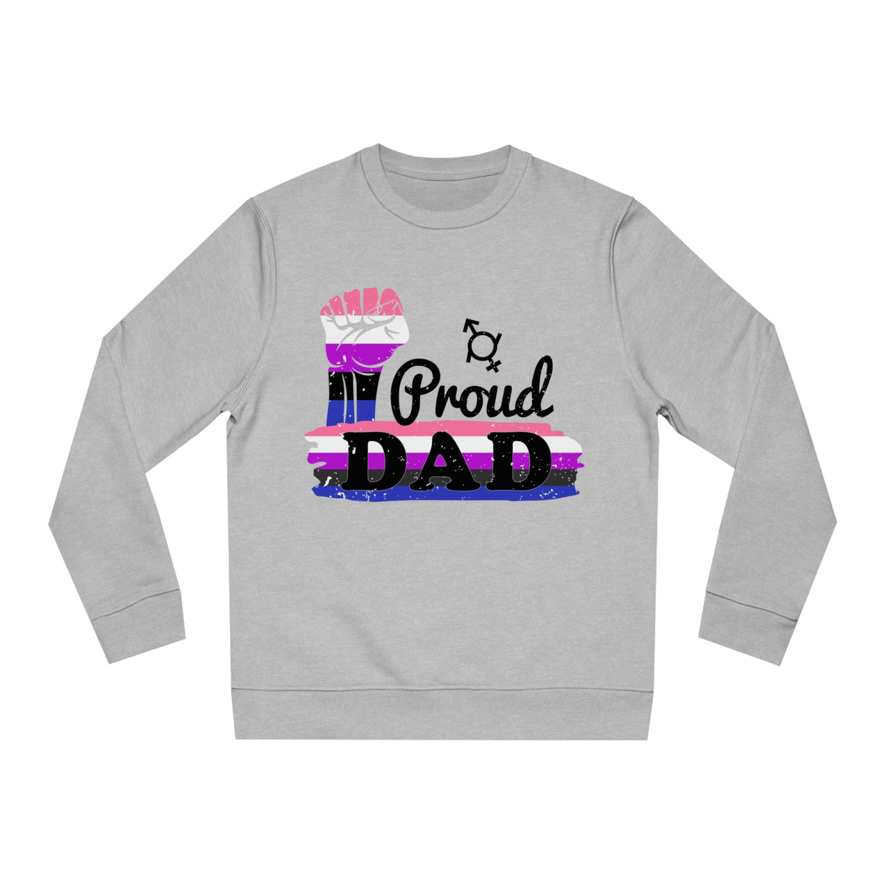 Genderfluid Pride Flag Sweatshirt Unisex Size - Proud Dad Printify