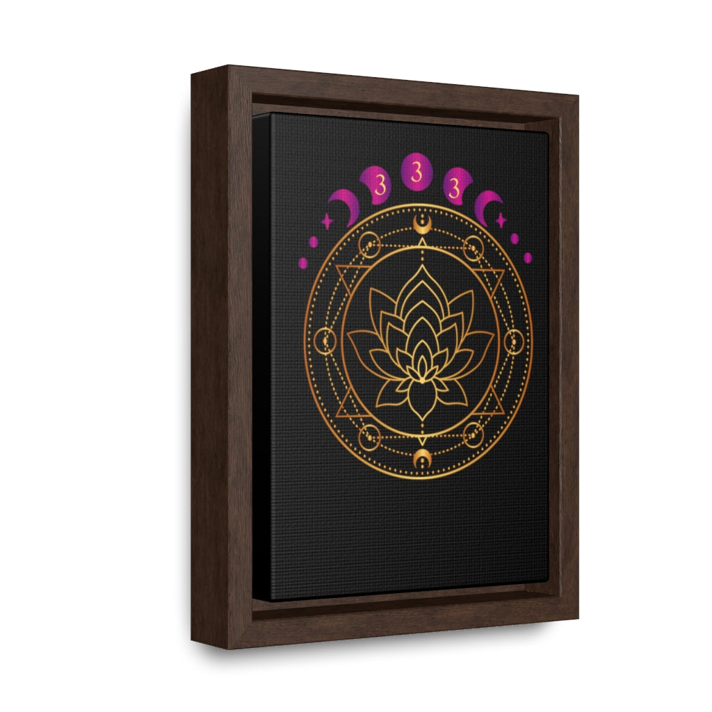Yoga Spiritual Meditation Canvas Print With Vertical Frame -  Support 333Angel Number Printify