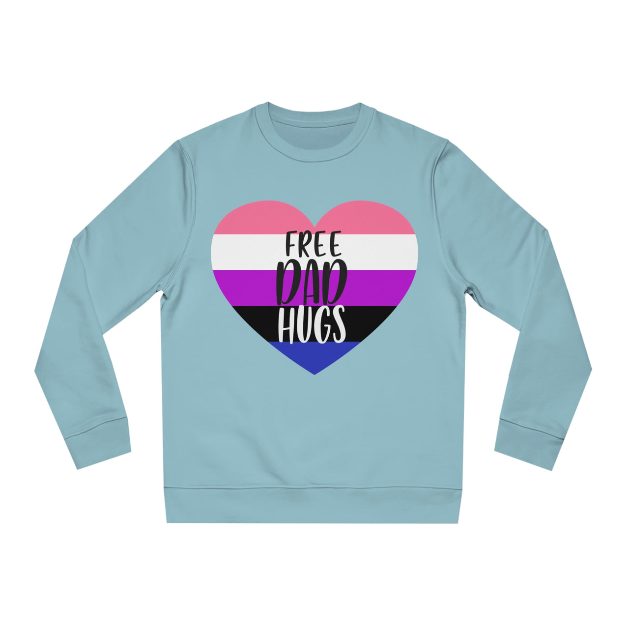 Genderfluid Pride Flag Sweatshirt Unisex Size - Free Dad Hugs Printify