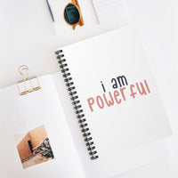 Thumbnail for Affirmation Feminist Pro Choice Color Contrast Notebook & Journal - I Am Powerful (Black with pink) Printify