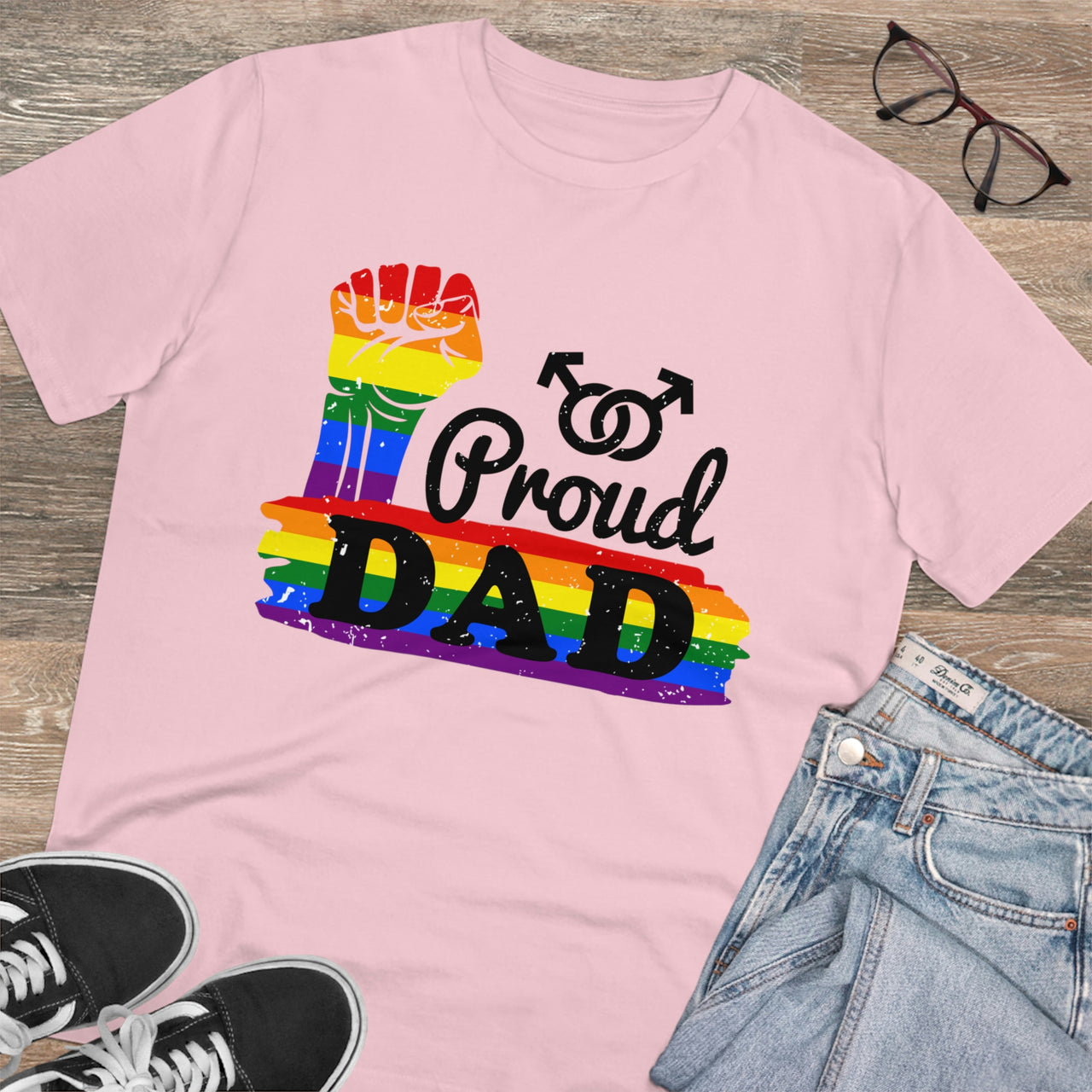 Rainbow Pride Flag T-shirt Unisex Size - Proud Dad Printify