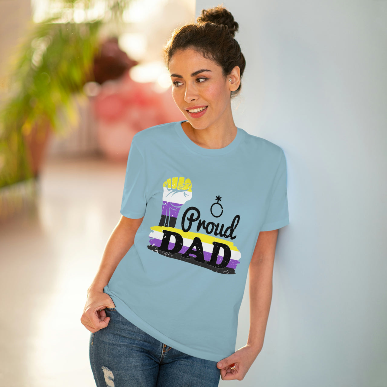 Non Binary Pride Flag T-shirt Unisex Size - Proud Dad Printify