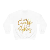 Thumbnail for Affirmation Feminist Pro Choice Sweatshirt Unisex  Size – I Am Capable Of Anything Printify