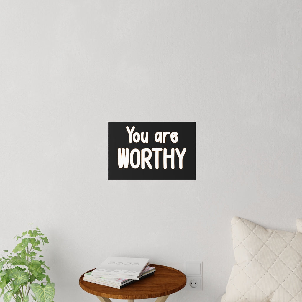Affirmation Feminist Pro Choice Wall Decals - I Am Worthy (white with black) Printify