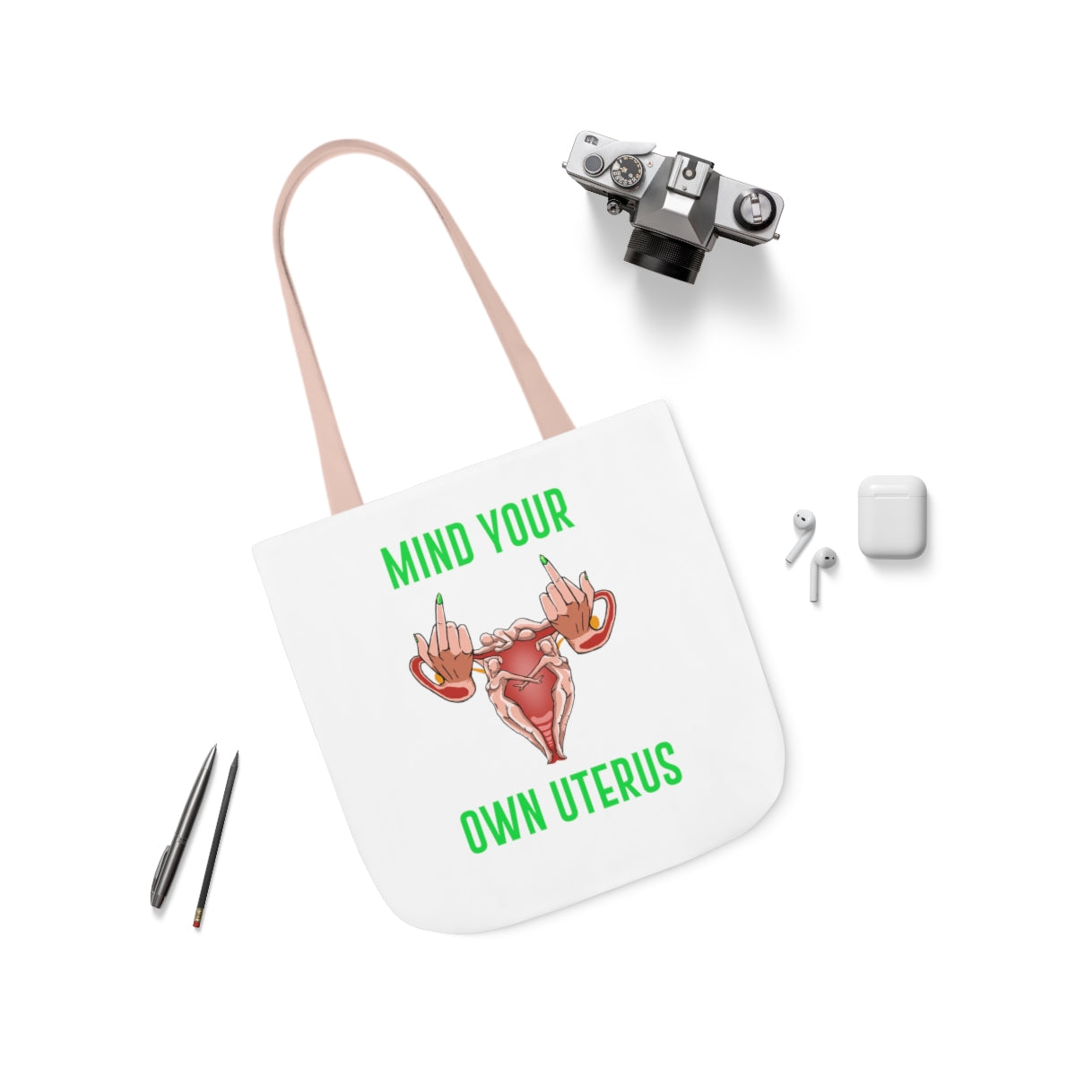 IAC  Accessories Bags  Polyester Canvas Tote Bag / Mind Your Own Uterus Printify